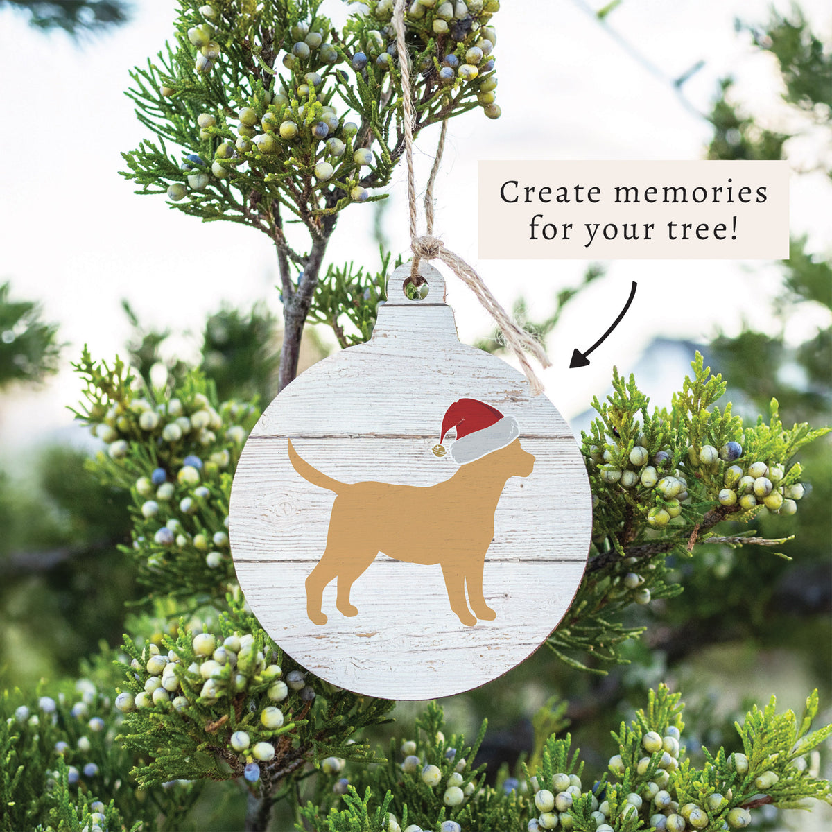 Santa Golden Dog Ornament