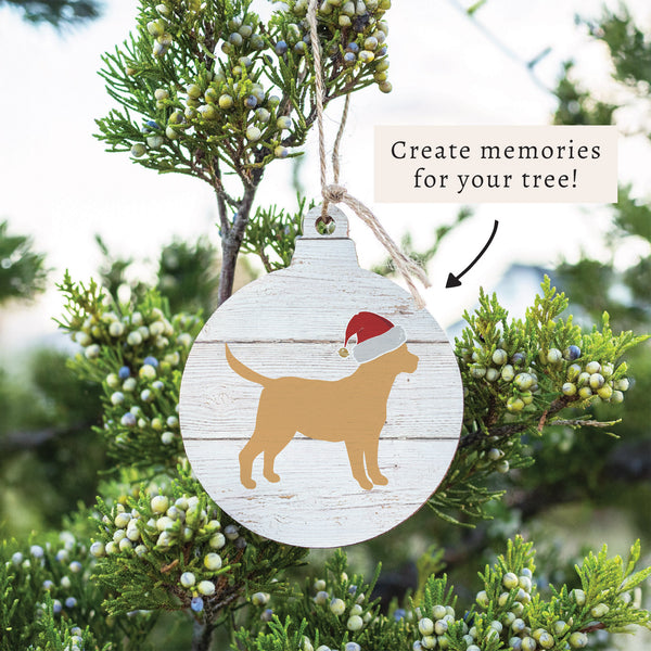 Santa Golden Dog Ornament