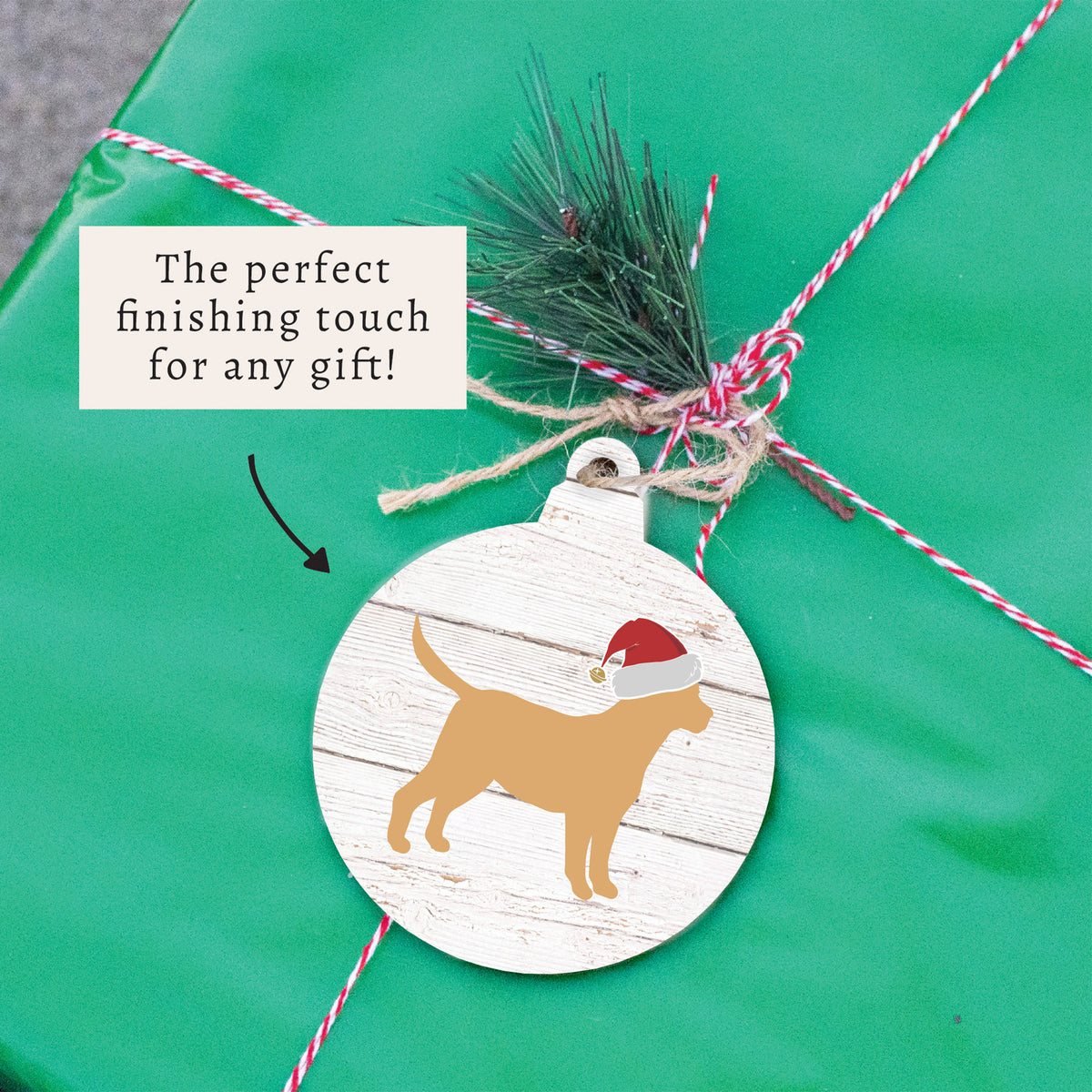 Santa Golden Dog Ornament