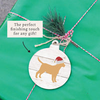 Santa Golden Dog Ornament