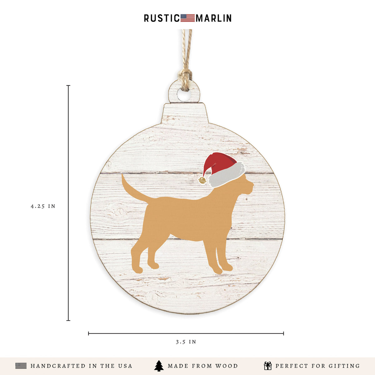 Santa Golden Dog Ornament
