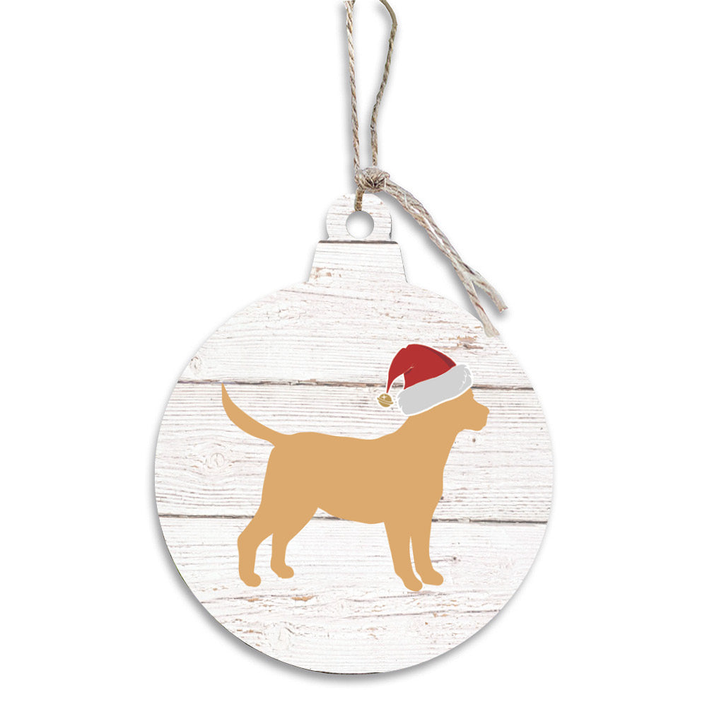 Golden Santa Dog Ornament