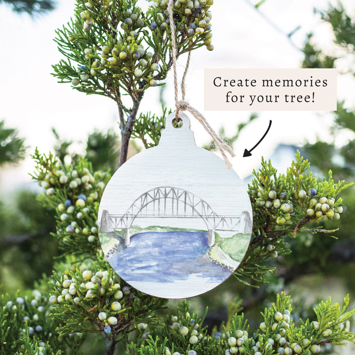 Watercolor Bridge Ornament