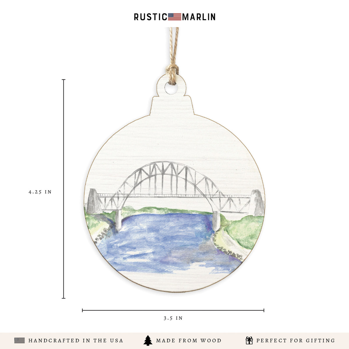 Watercolor Bridge Ornament