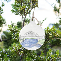 Watercolor Bridge Bulb Ornament