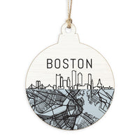 Boston City Map Ornament