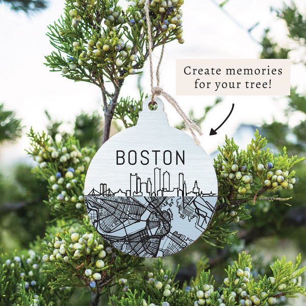 Boston City Map Ornament