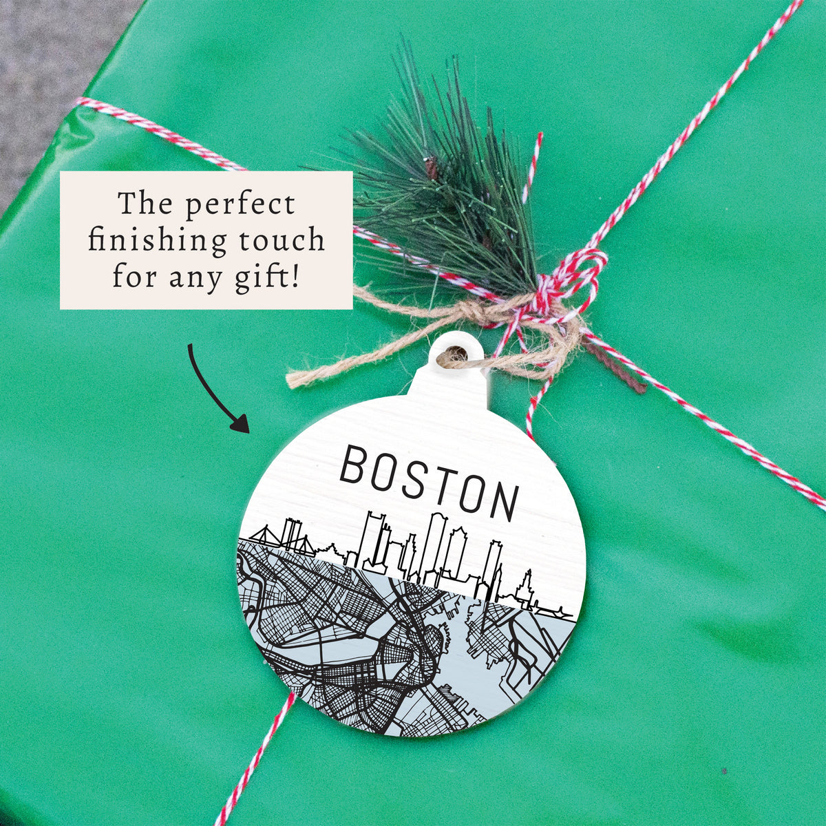 Boston City Map Ornament