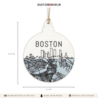 Boston City Map Ornament