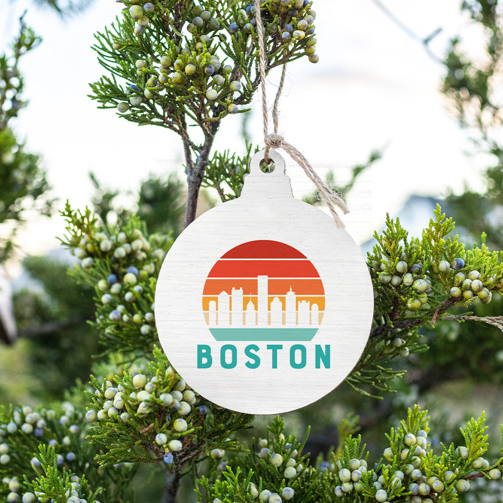 Boston Sunset Bulb Ornament
