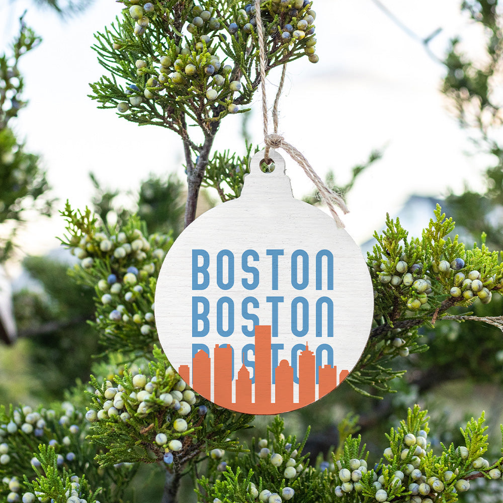 Boston Skyline Bulb Ornament