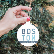 Load image into Gallery viewer, Boston Coordinates Bulb Ornament
