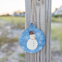 Load image into Gallery viewer, Watercolor Snowman Bulb Ornament

