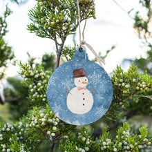 Load image into Gallery viewer, Watercolor Snowman Bulb Ornament
