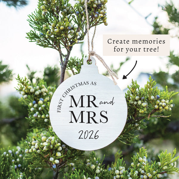 Mr & Mrs First Christmas Ornament