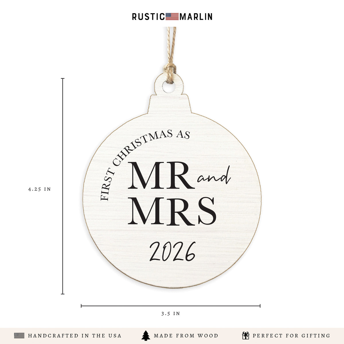 Mr & Mrs First Christmas Ornament