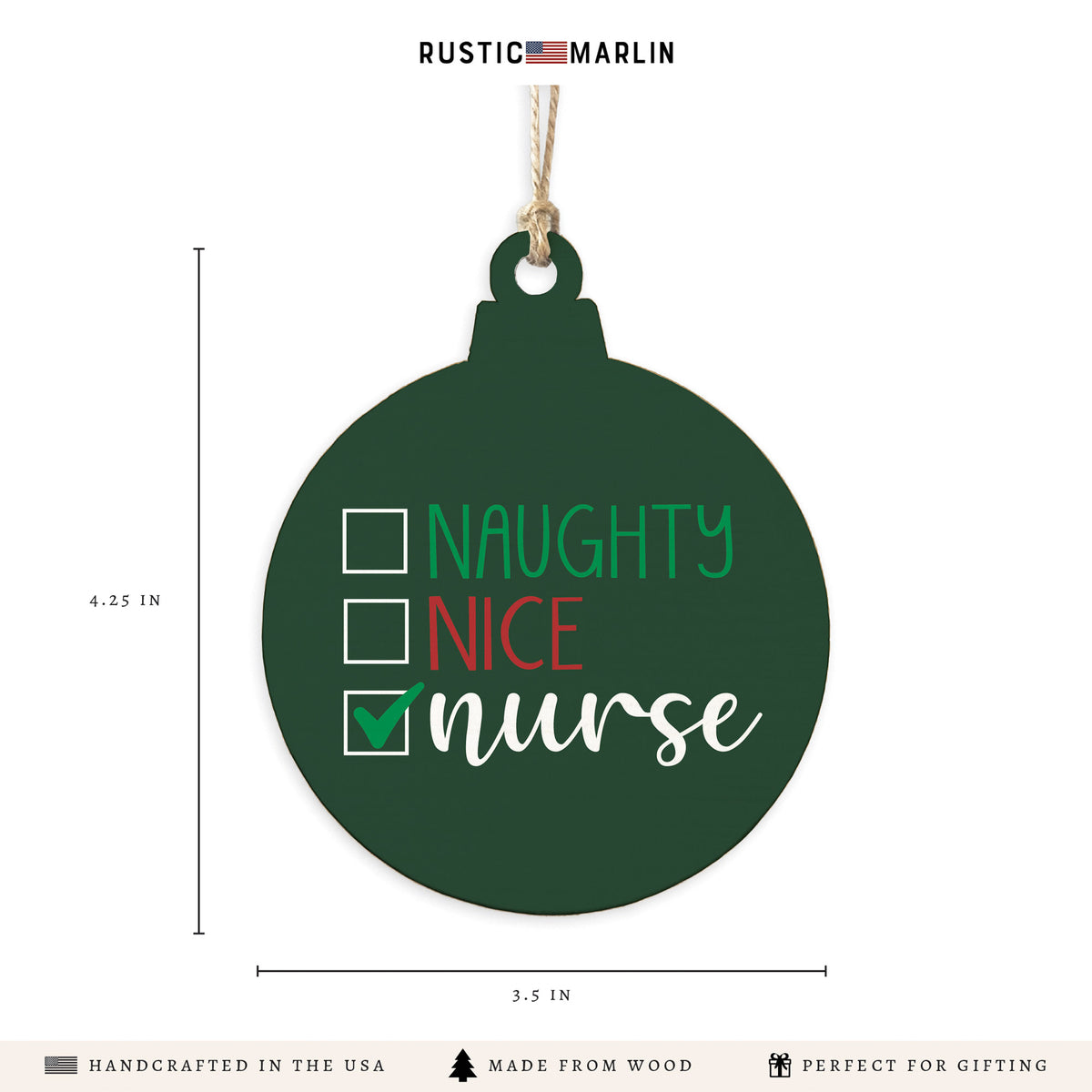 Naughty Nice Nurse Ornament