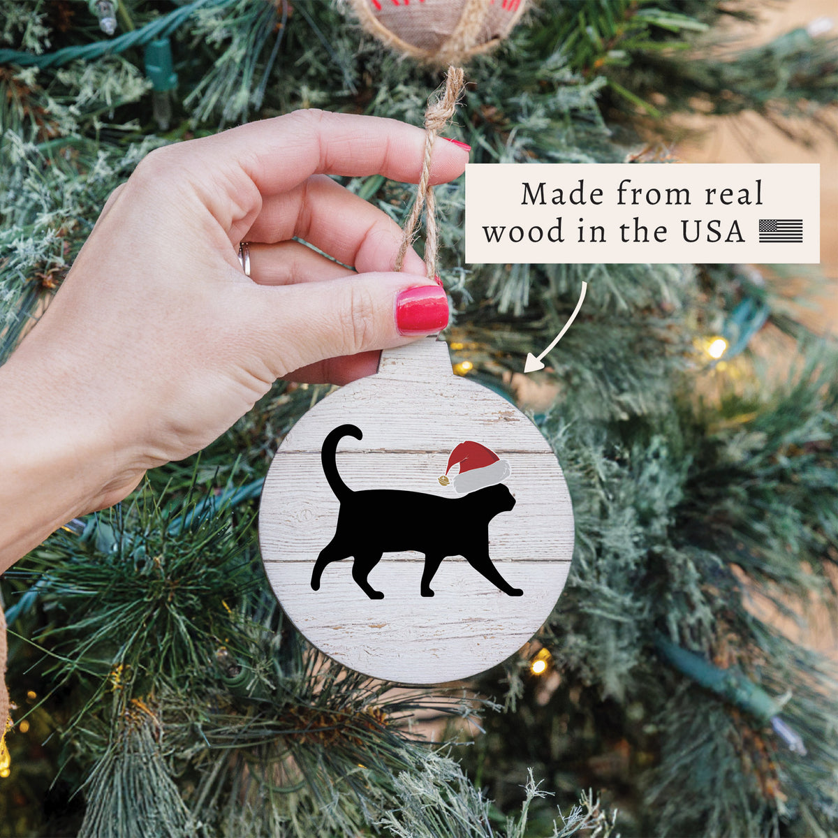 Santa Cat Ornament