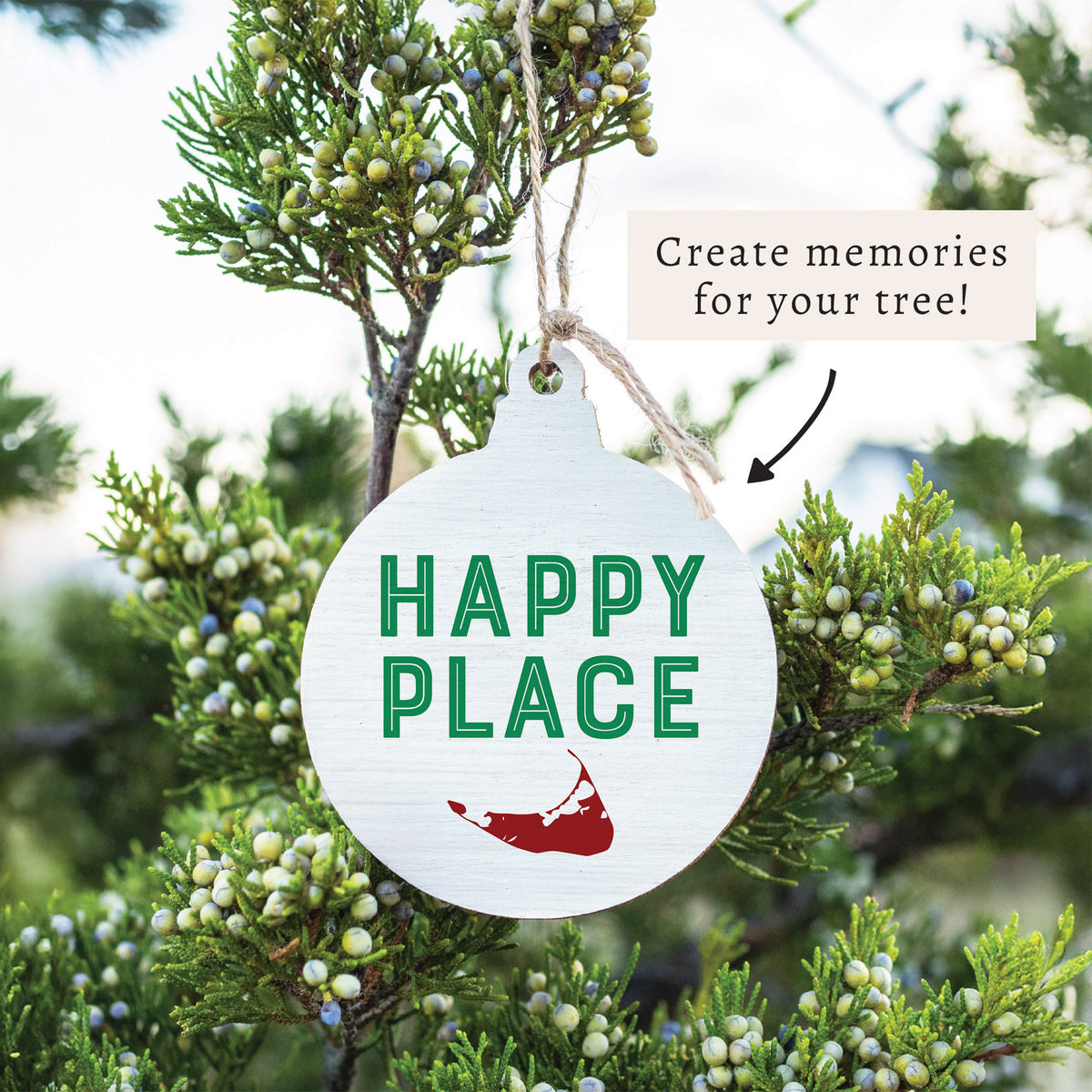 Nantucket Happy Place Ornament
