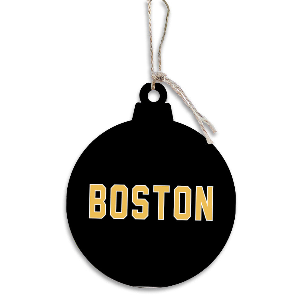 Black and Gold Boston Bulb Ornament
