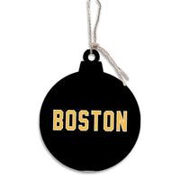 Black and Gold Boston Bulb Ornament