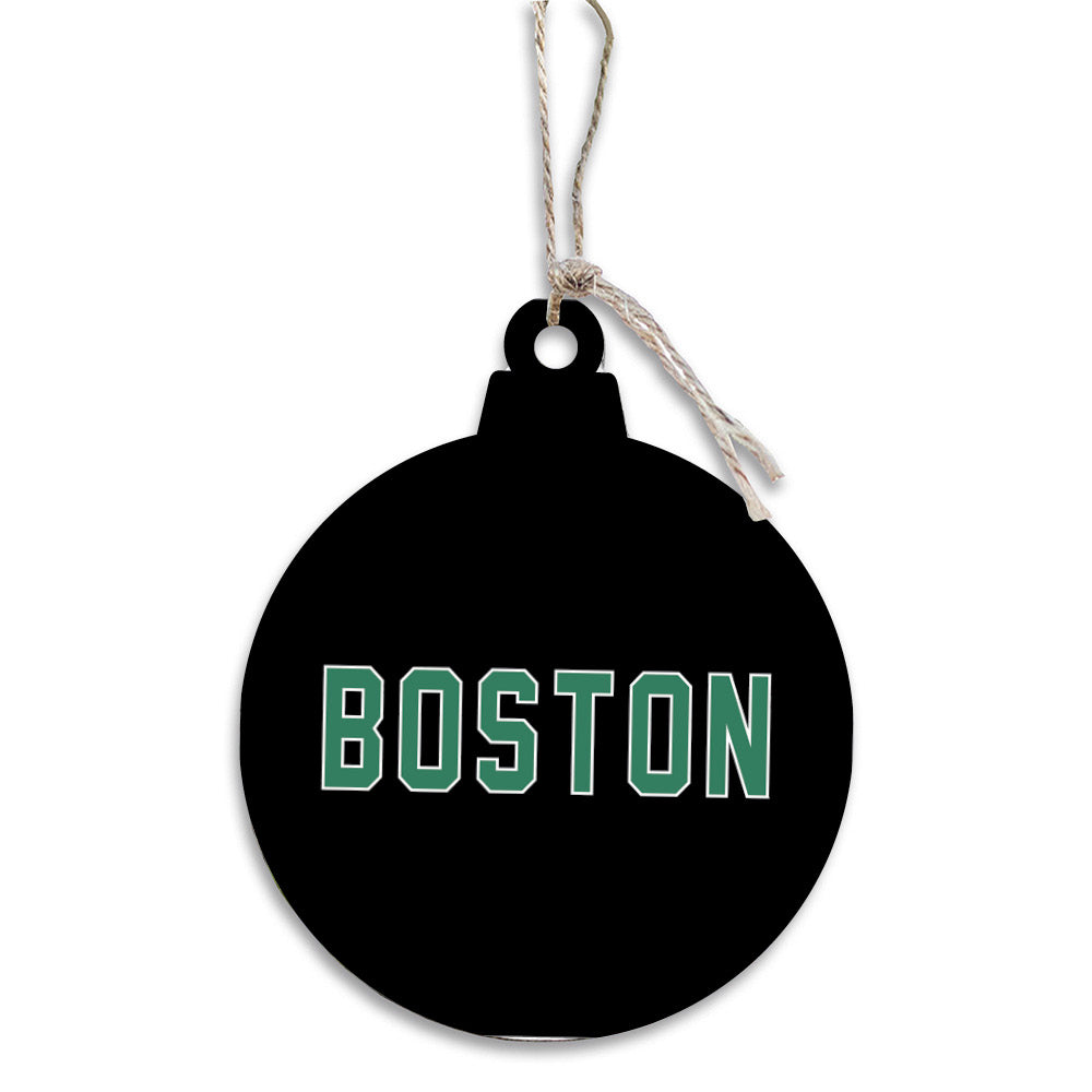 Green and Black Boston Bulb Ornament