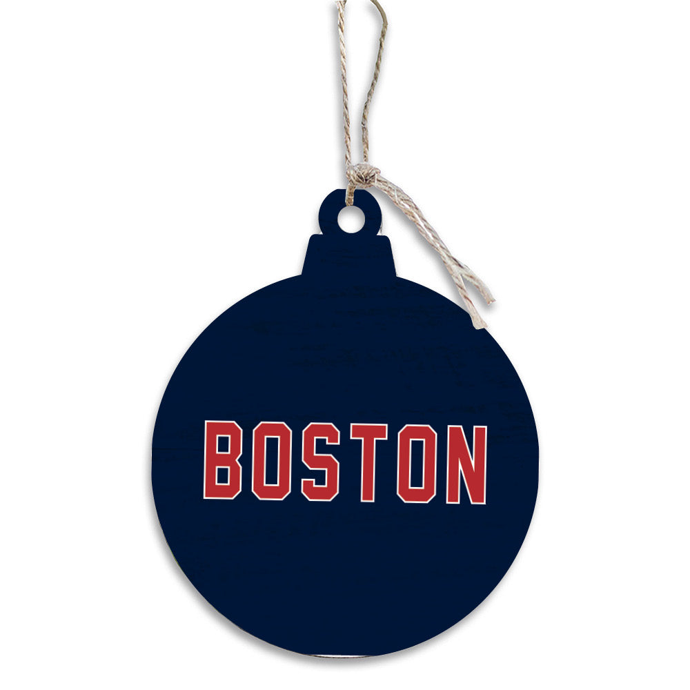 Red and Blue Boston Bulb Ornament