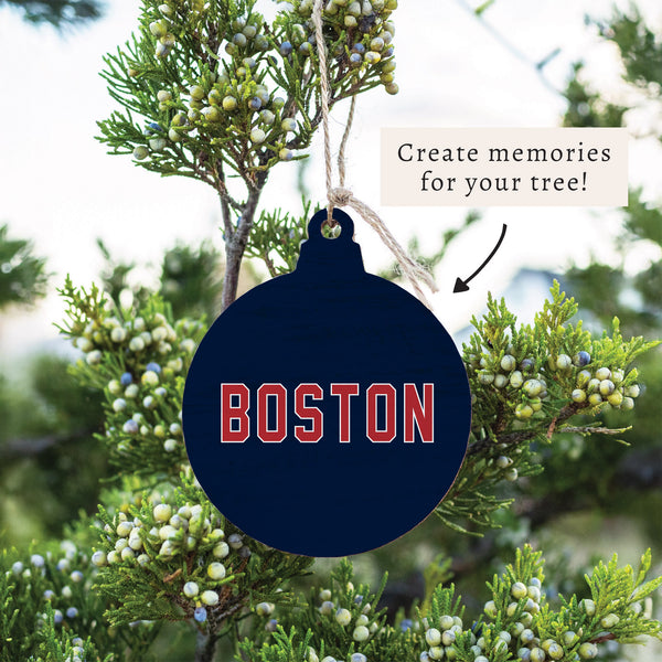 Boston Red and Blue Ornament