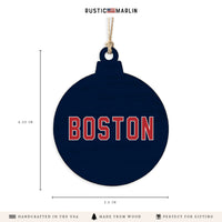 Boston Red and Blue Ornament