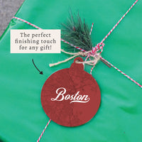 Boston Brownstone Red Map Ornament