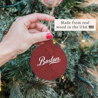 Boston Brownstone Red Map Ornament