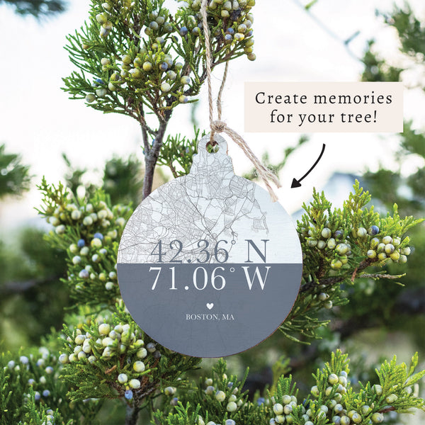 Boston Color Block Coordinates Ornament