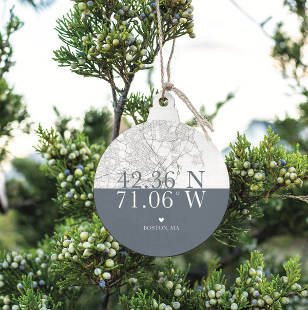 Boston Color Block Coordinates Ornament
