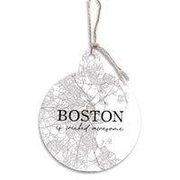 Boston is Wicked Awesome Coordinates Bulb Ornament