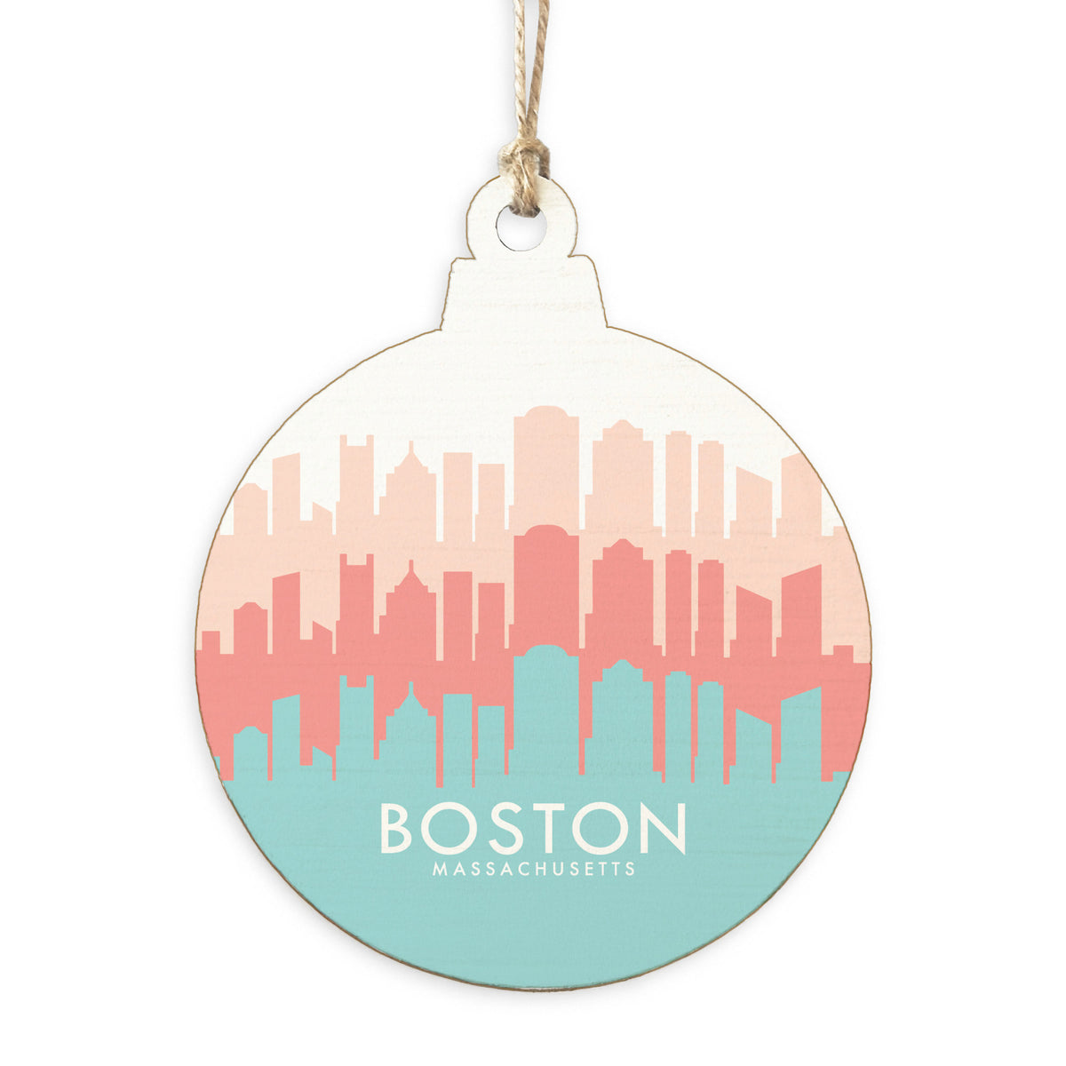 Boston Pastel Skyline Ornament