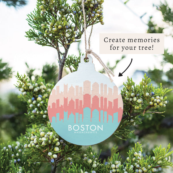 Boston Pastel Skyline Ornament