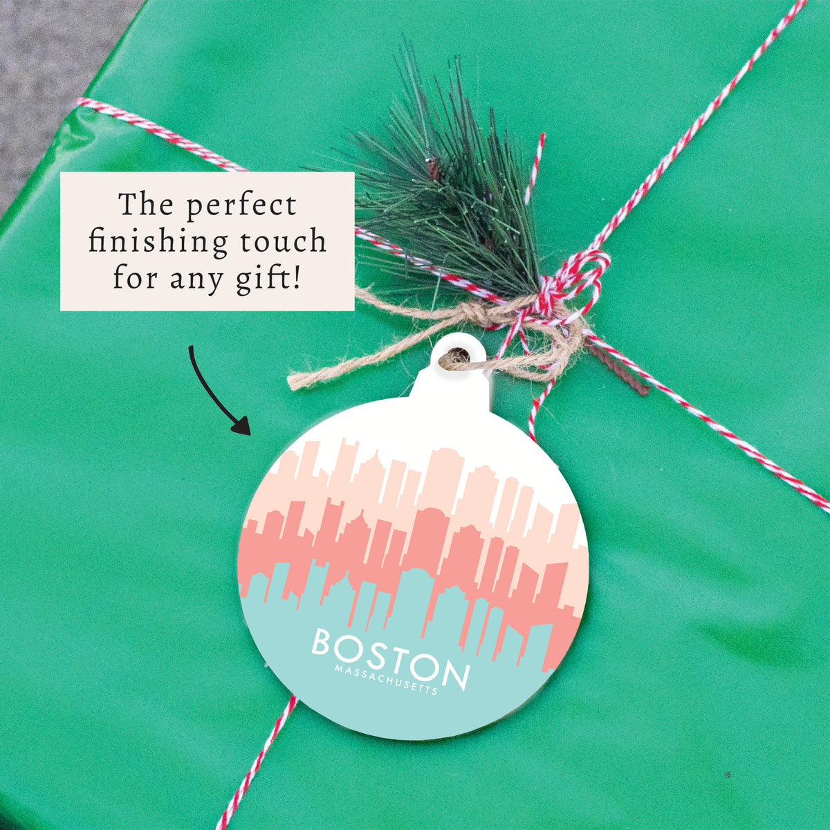 Boston Pastel Skyline Ornament