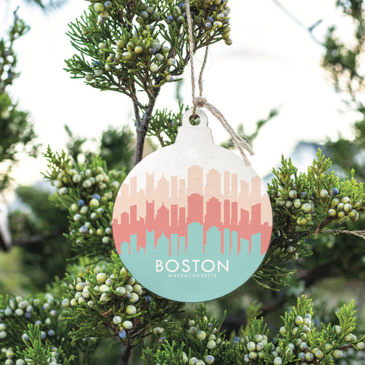 Rustic Marlin Boston Skyline Ornament - Thumbnail 2