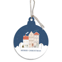 Vintage Christmas Village Bulb Ornament