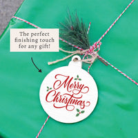 Merry Christmas Holly Ornament