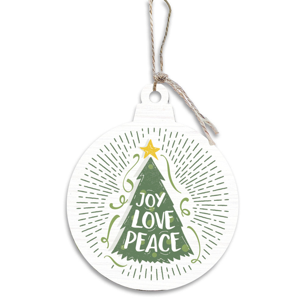 Joy Love Peace Holiday Season Wishes Bulb Ornament