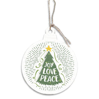 Joy Love Peace Holiday Season Wishes Bulb Ornament