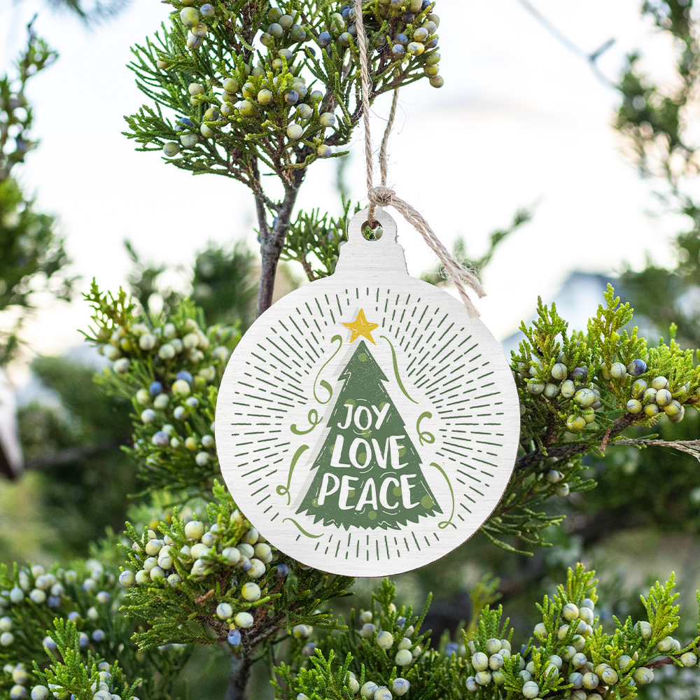 Joy Love Peace Holiday Season Wishes Bulb Ornament