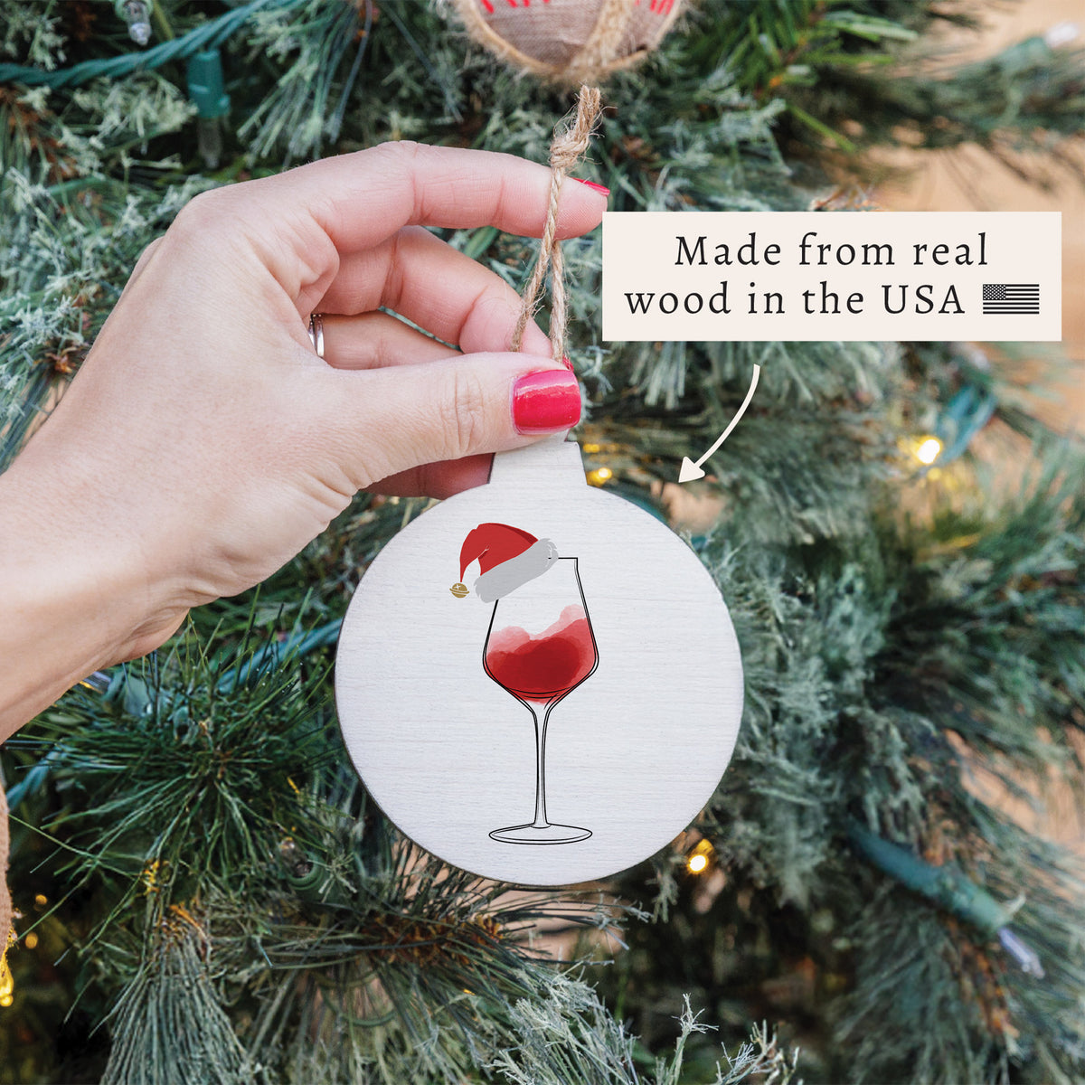 Santa Wine Ornament