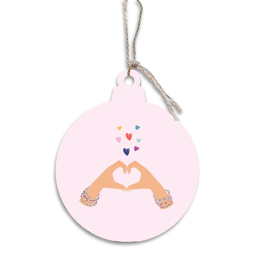 Heart Hands Wooden Ornament