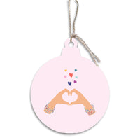 Heart Hands Wooden Ornament