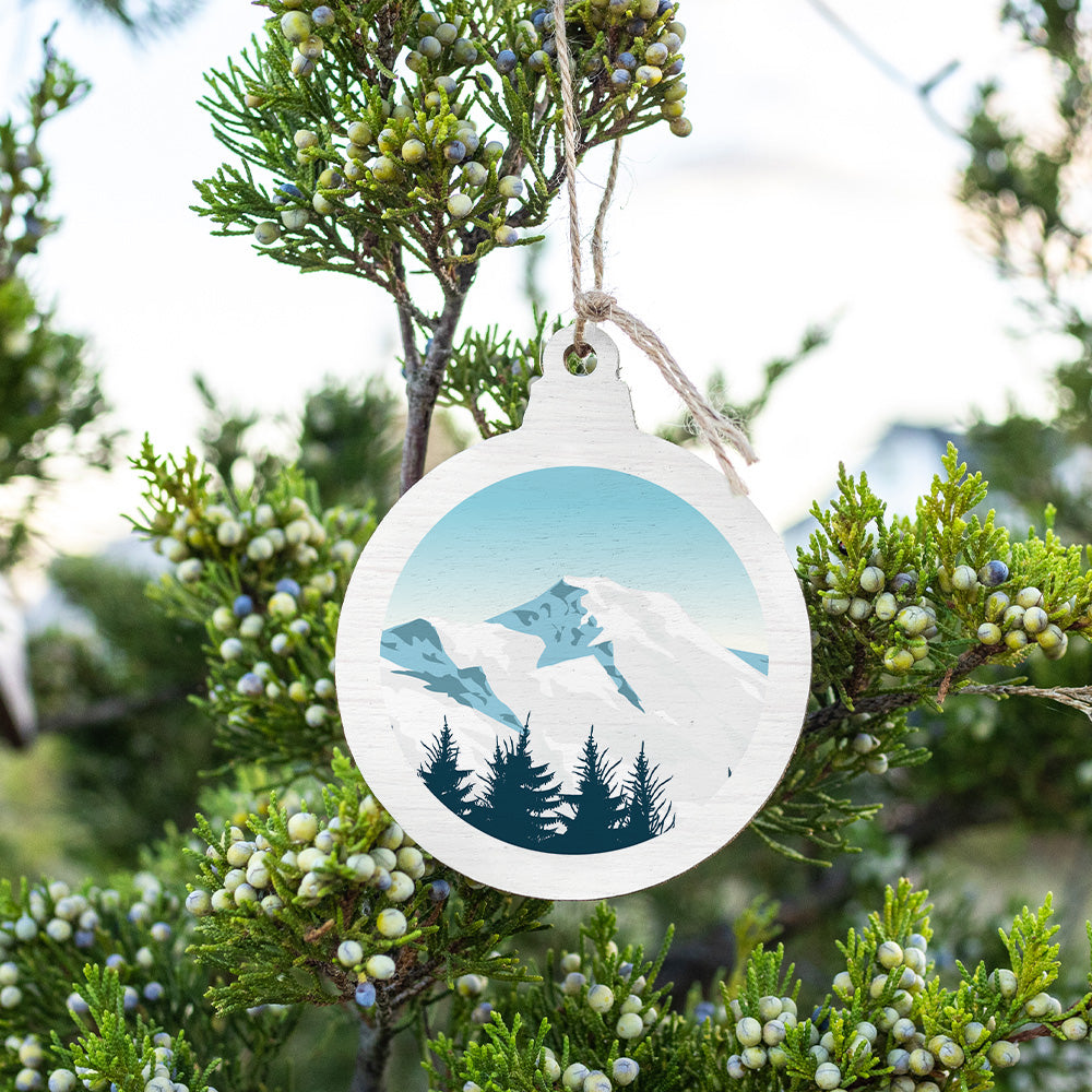 Scenic Mountain Top Bulb Ornament