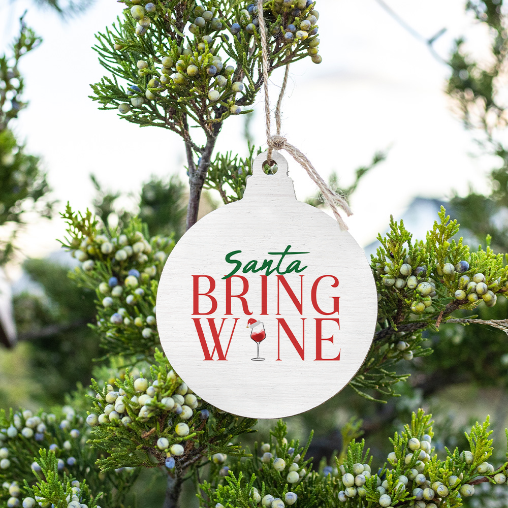 Santa Bring Wine Bulb Ornament