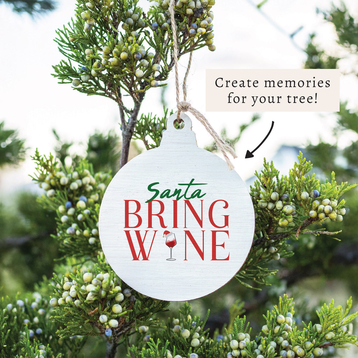 Santa Bring Wine Ornament