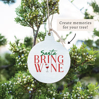 Santa Bring Wine Ornament